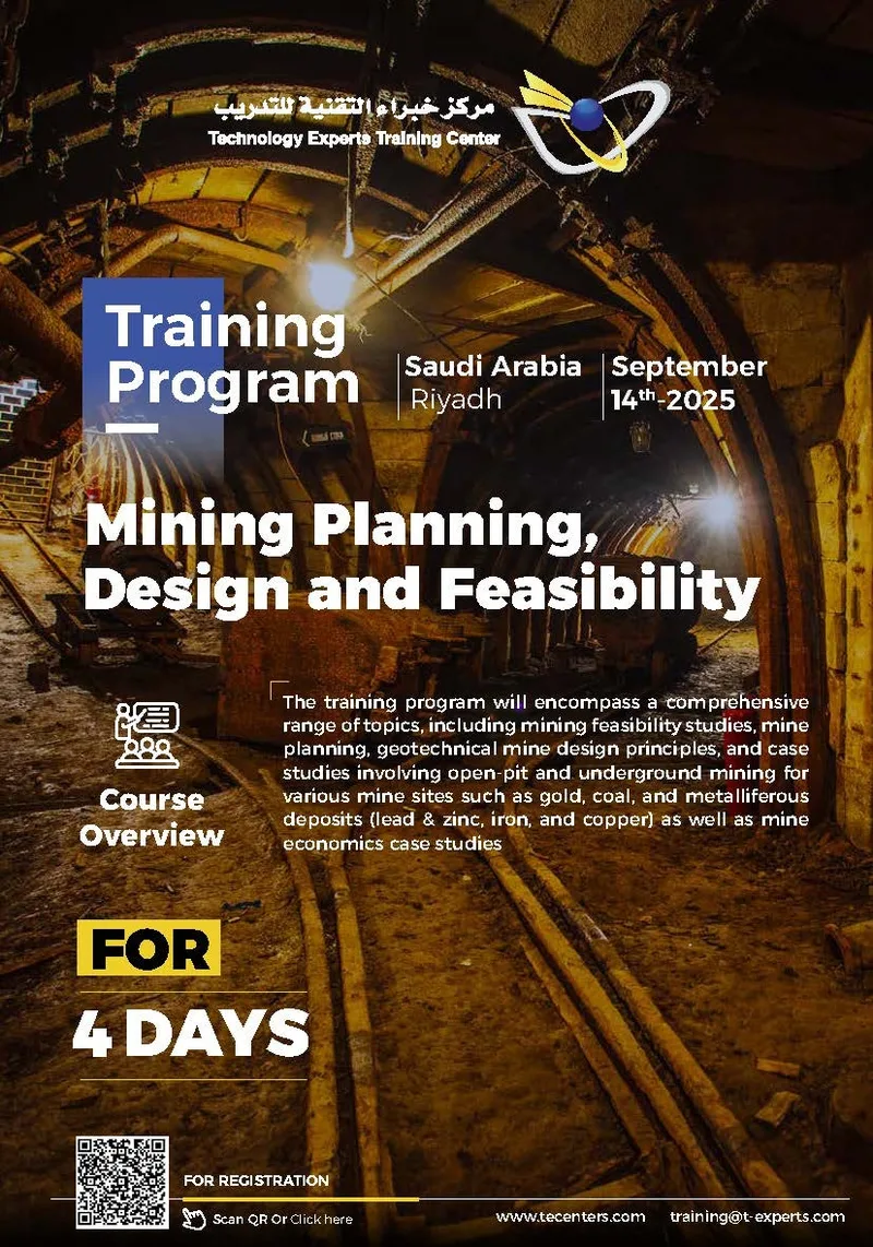 Mining Planning, Design and Feasibility — 4-day training programme