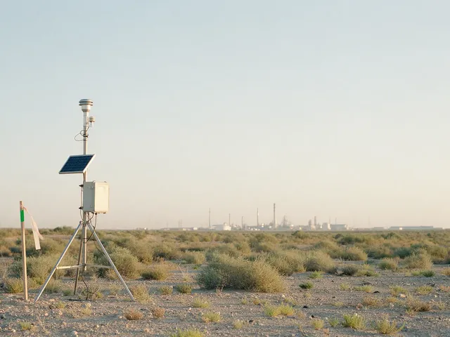 An environmental monitoring station on an open site