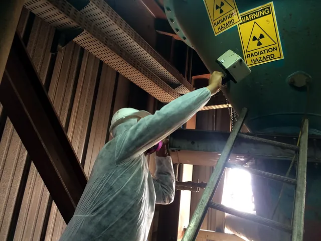 Radiation protection work inside an industrial plant