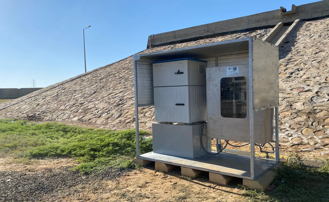 Water-quality monitoring station installed in the field
