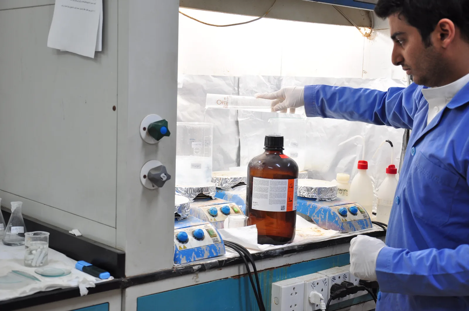 Chemist at work in the chemical laboratory