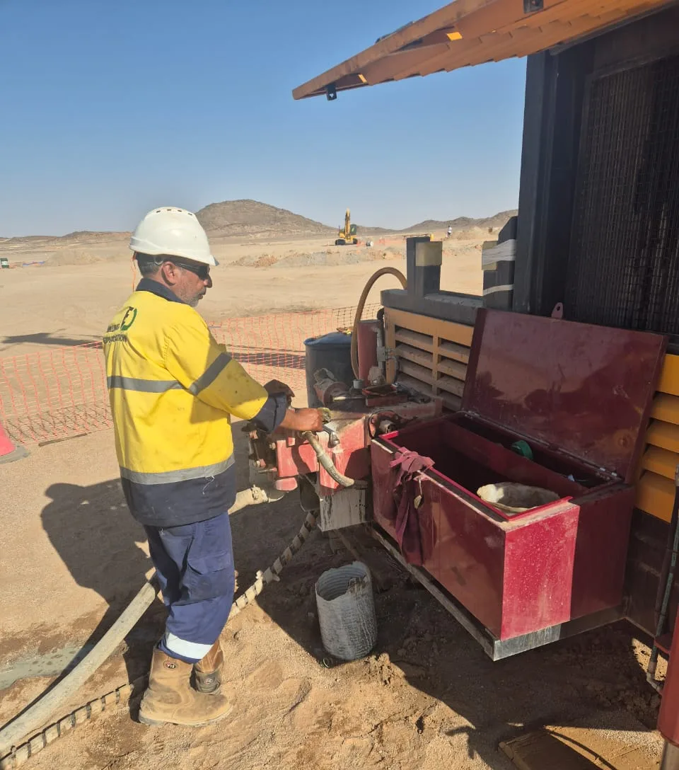 Operator at the drill rig controls