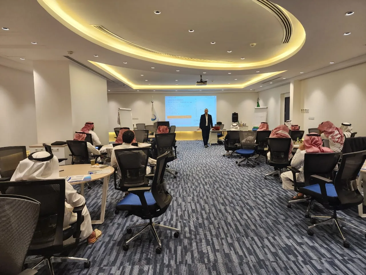 Leadership seminar in an executive hall